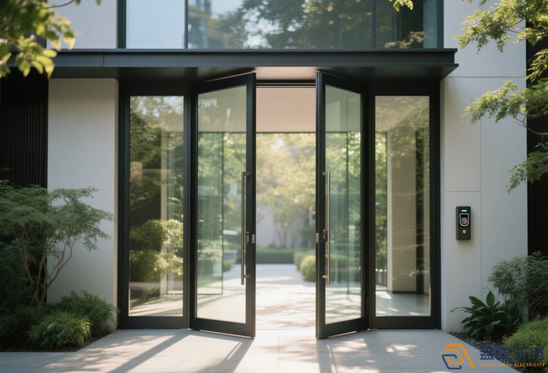 無(wú)框雙開自動(dòng)門與指紋門禁聯(lián)動(dòng)成標(biāo)配